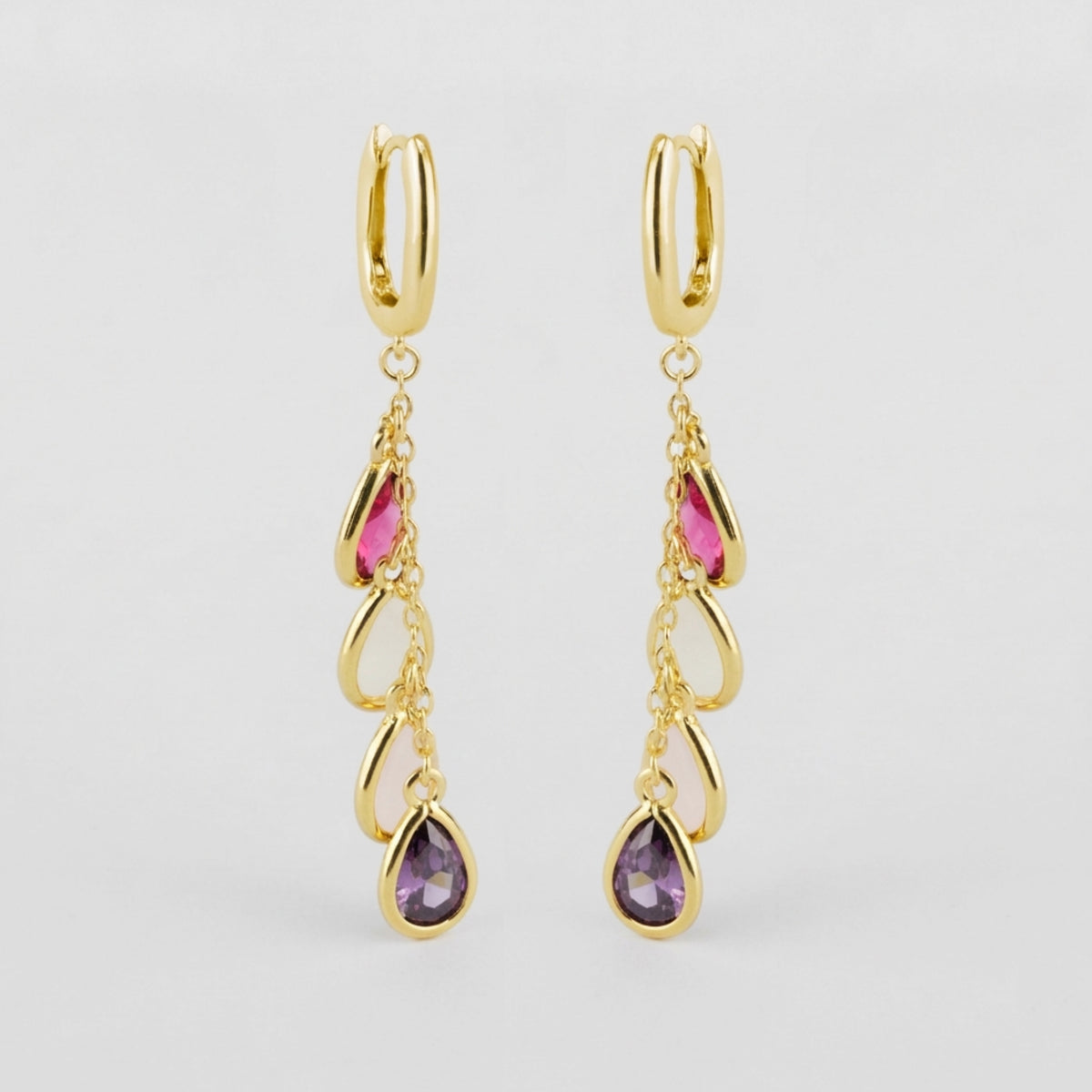 Colorful Dangle Earrings | 18K Gold Plated 925 Sterling Silver