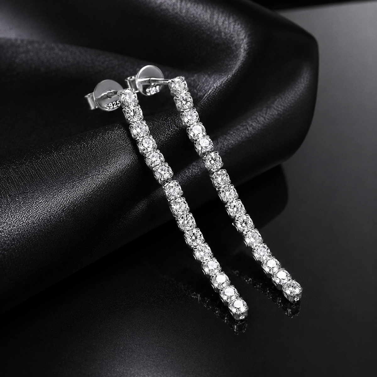 Moissanite Tennis Drop Earrings | Gold plated 925 Sterling Silver – 9Ecfc211 163A 433E A6C0 7D4A3Daeb4E