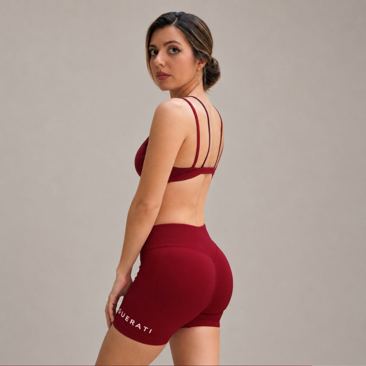 Contrast Two Piece Sports Bra | Deep terracotta red – Shortwine