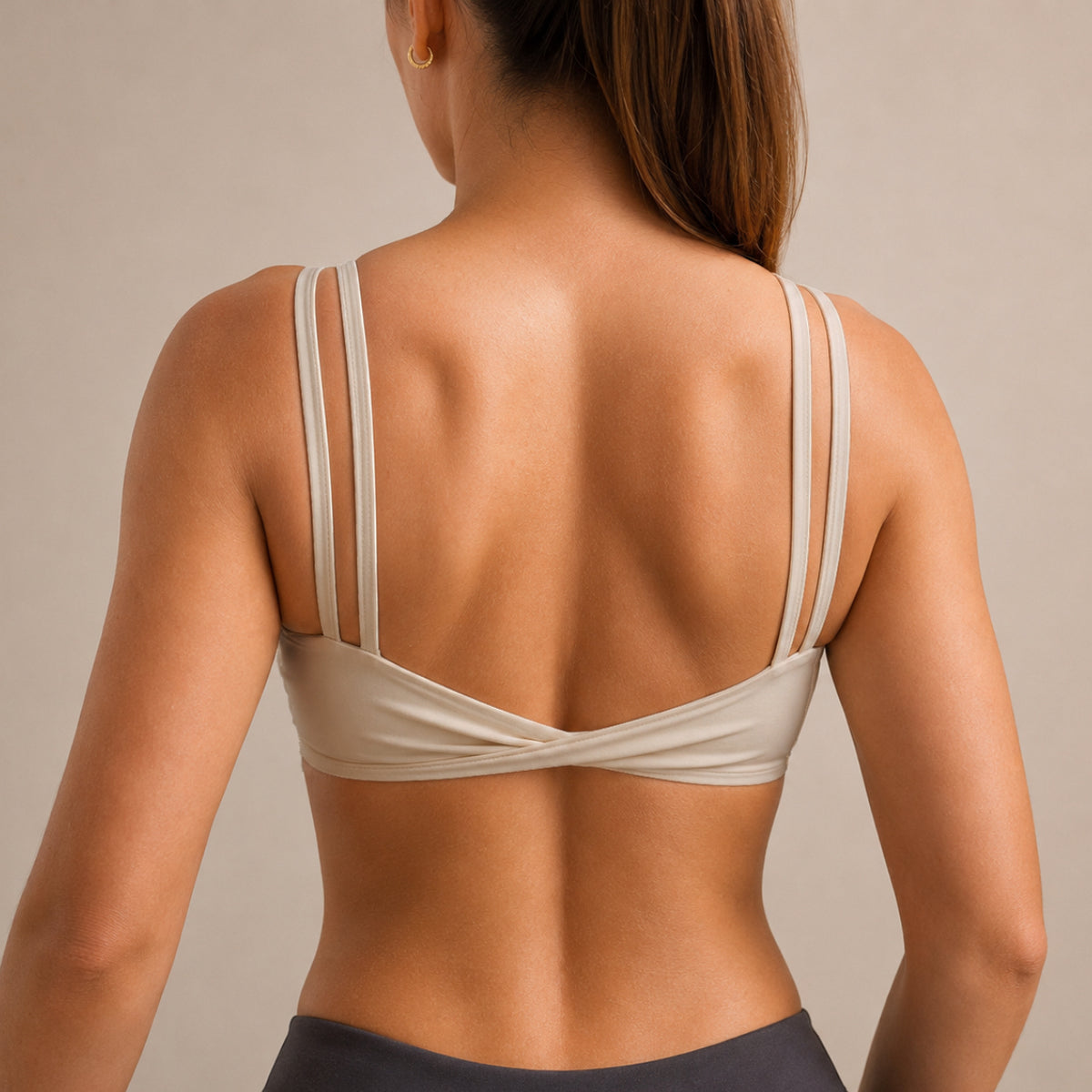 Layered Gym Bra | Cream – Toshortgrey