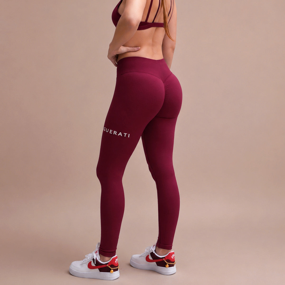 High-Waist Seamless Ruched Butt Lift Leggings | Wild berry