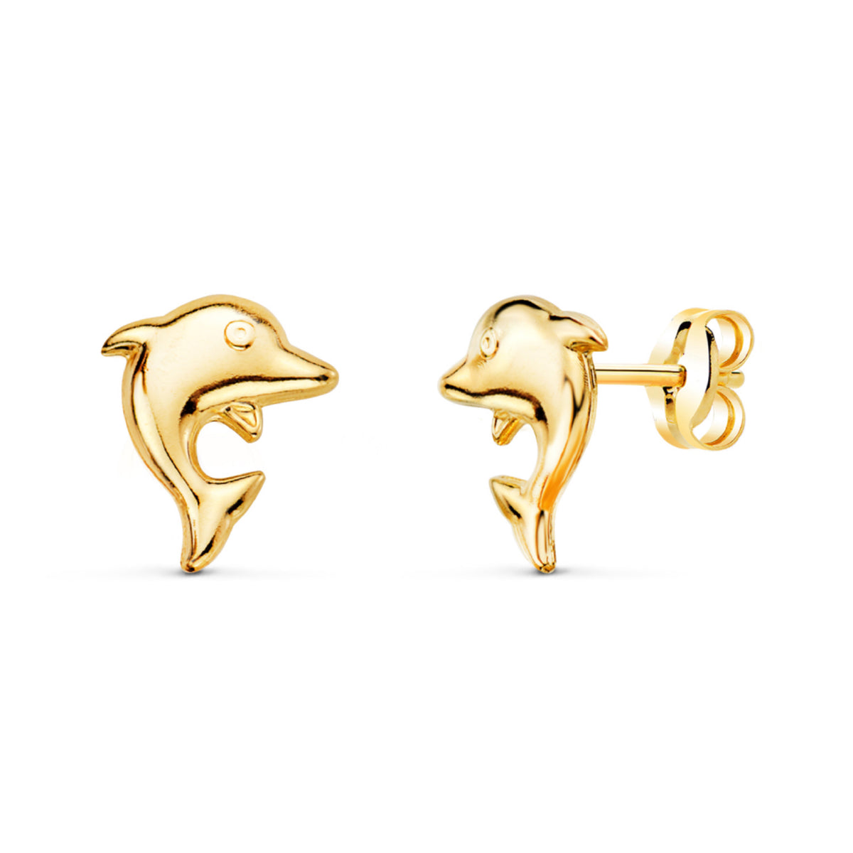 Dolphin stud earrings | 18k yellow gold
