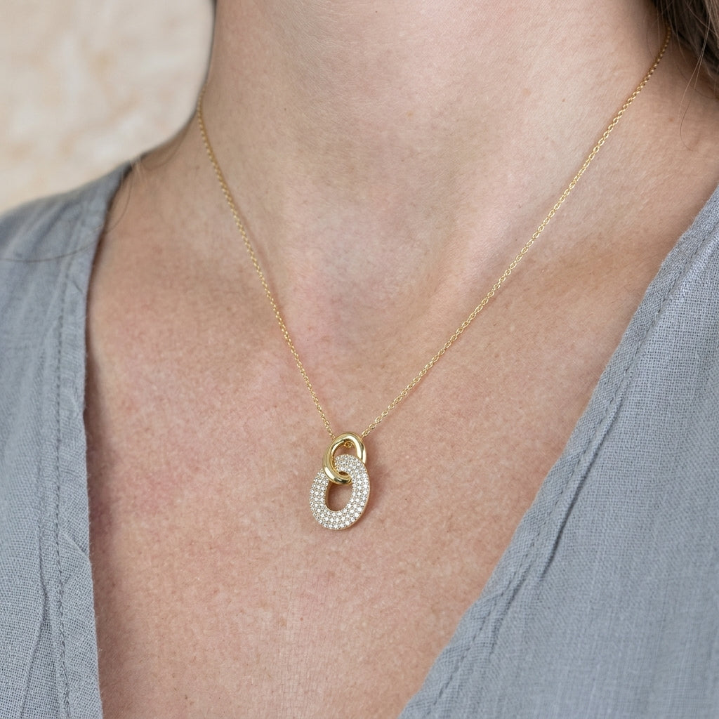 Zirconia knot necklace | 18k gold plated 925 sterling silver