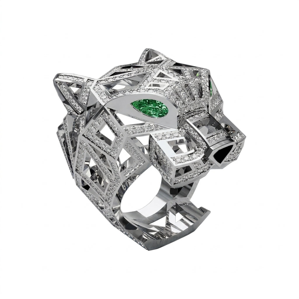 Panther ring | white gold 3.29ct diamonds