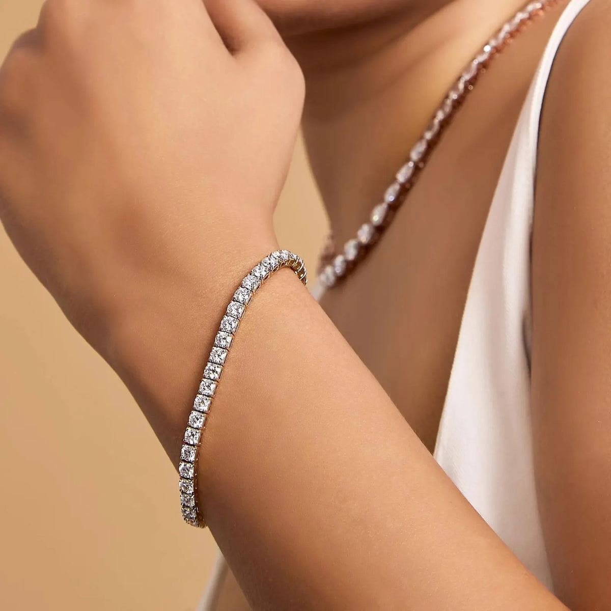 Moissanite Tennis Bracelet GRA Certified | 18K White Gold Plated Sterling Silver