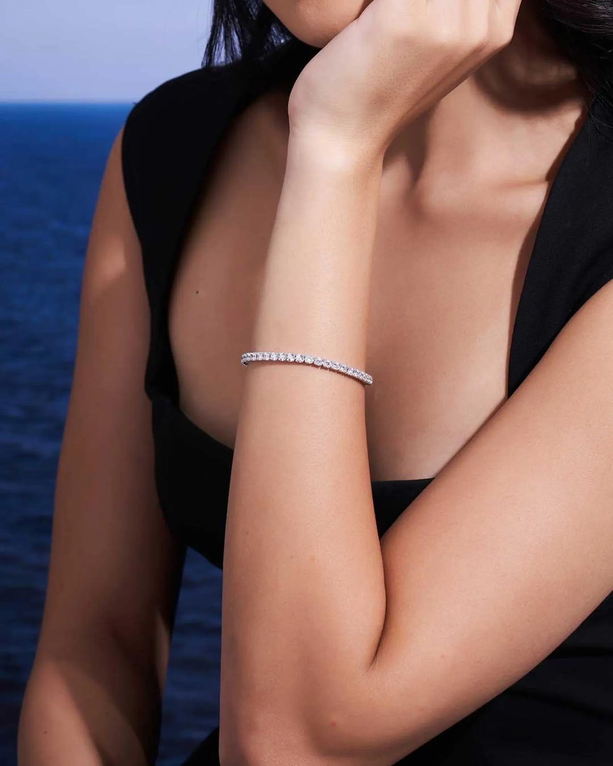 Moissanite Tennis Bracelet GRA Certified | 18K White Gold Plated Sterling Silver